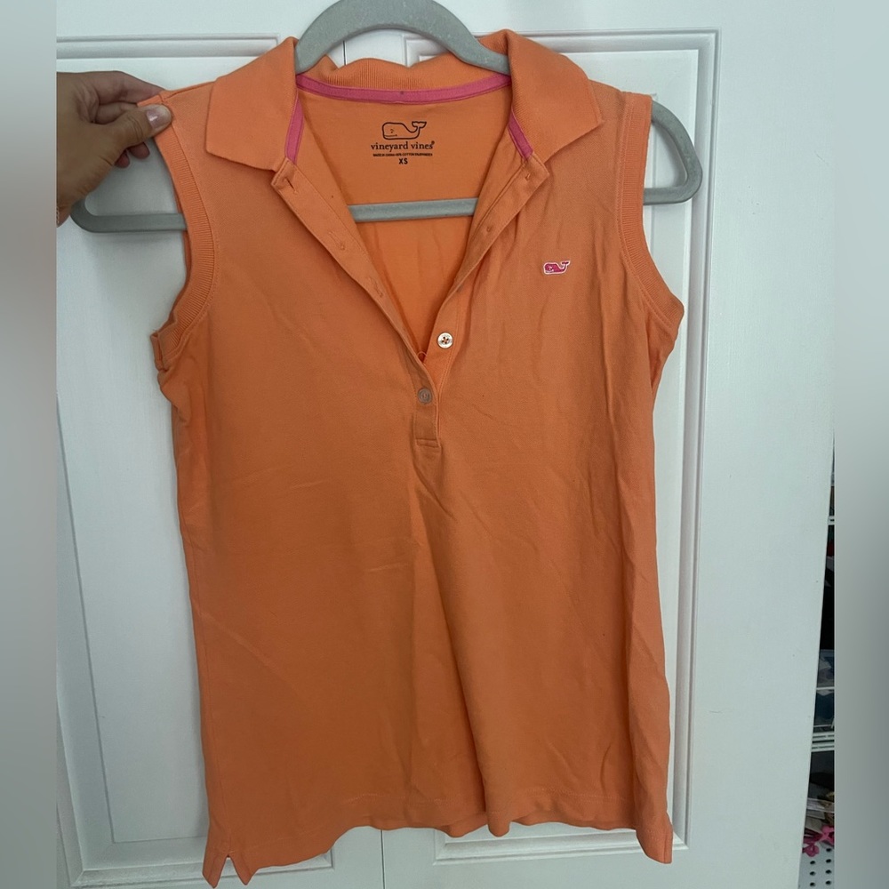 Orange Sleeveless Vineyard Vines Polo